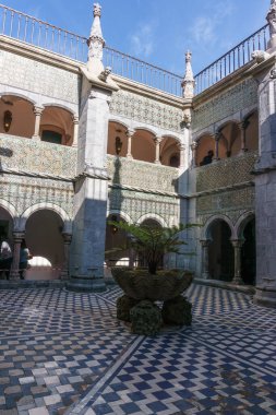 Pena, Sintra, Lizbon, Portekiz 'deki ulusal sarayın avlusu.