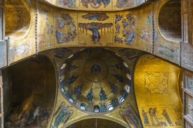 Altın kubbe tavanı San Marco Bazilikası, Venedik, Venedik, İtalya
