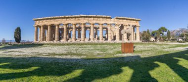 Hera Tapınağı ünlü Paestum Arkeolojik UNESCO Dünya Mirası Alanı, Salerno ili, Campania, İtalya