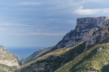 Oriented Nature Reserve Cavagrande del Cassibile, Syracuse, Sicilya, İtalya 'da güzel bir kanyon.