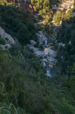 Beautiful canyon with river pools at Oriented Nature Reserve Cavagrande del Cassibile, Syracuse, Sicily, Italy clipart