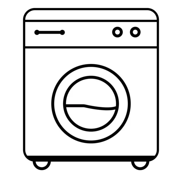 Front Loading Washing Machine Outline Icon Style — Stock Vector