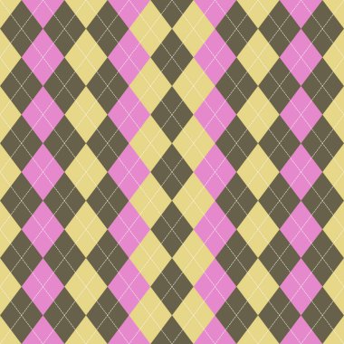 Sarı ve Kahverengi ve Pembe Elmas Şekli Kumaş Arkaplan