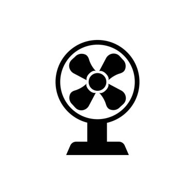 Soğutma fan katı simgesi beyaz arkaplanda izole, Vektör illüstrasyon