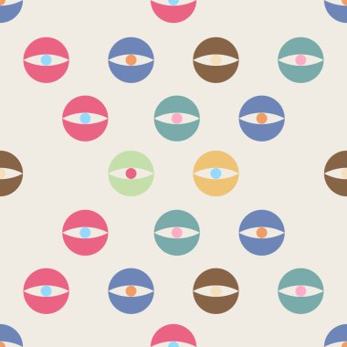 Kusursuz desenli hilal ve dairesel modifiye edilmiş şekil pastel gölgeler renk, illüstrasyon vektörü