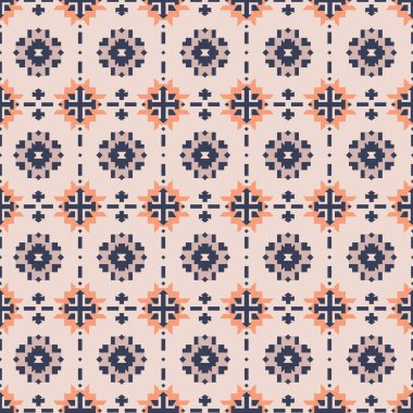 Kusursuz desenli yerli Asya kumaşı geometri stili. vektör çizimi tasarımı