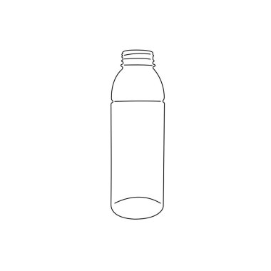 500 ml plastik su şişesi, kapak ana hatları simgesi yok. Vektör illüstrasyonu