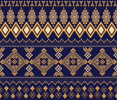 Elmas ve kare şekilli geometrik desenli doğal kumaş ve halı, vektör illüstrasyon tasarımı