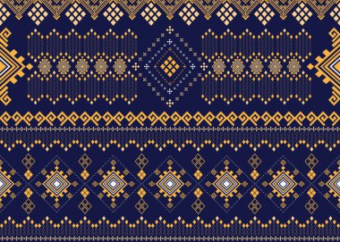 Diamond and square shape geometric pattern in native fabric and carpet, vector illustration design clipart