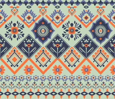 Geleneksel Filistin nakışlı desen tasarımı pürüzsüz bir tarzda, vektör illüstrasyon tasarımı