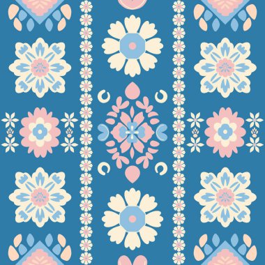 Geleneksel Filistin nakış motifleri, vektör illüstrasyon tasarımı içeren kusursuz desen