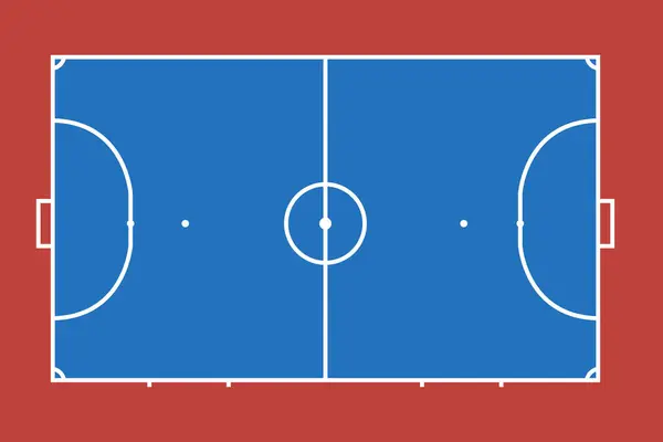Futsal Court standart boyutları. Kırmızı arkaplanlı taktik sunumu için koç tablosu