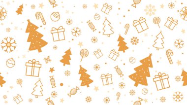 Altın Noel ağacı ve Noel ve yeni yıl için kusursuz kar tanesi deseni. kumaş eşarp dekorasyonu