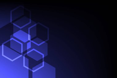 Soyut altıgen şekilli mavi teknoloji arka planı. Kavram teknolojisi