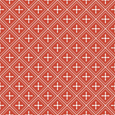 seamless japanese pattern diamond and tear shape flat outline style with red color. vector illustration