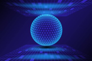 Soyut teknoloji Küresel ağ bağlantısı Dünya haritası çizgisi, küresel iş konsepti, vektör illüstrasyonu