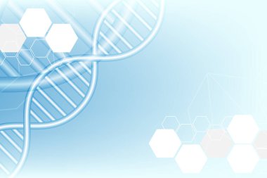 Soyut DNA molekülü Bilimsel ve teknolojik geçmiş, bilim ve tıp konsepti, Vektör illüstrasyonu