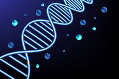 DNA molekülü Bilimsel ve teknolojik arka plan, bilim ve tıbbi konsept, Vektör illüstrasyonu