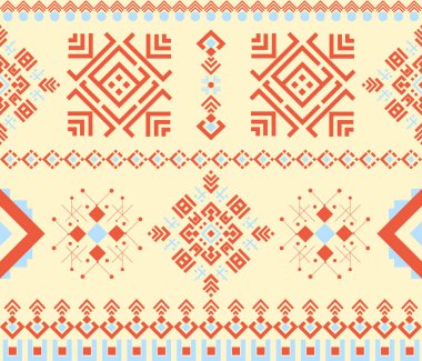 Kumaş, fayans ve halı, yaz rengi, Vektör ve İllüstrasyon için geometrik kabile deseni