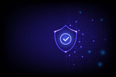 İnternet depolama veritabanı güvenliği ve devre kartı, teknoloji konsepti, Vektör ve İllüstrasyon veri sunucusu