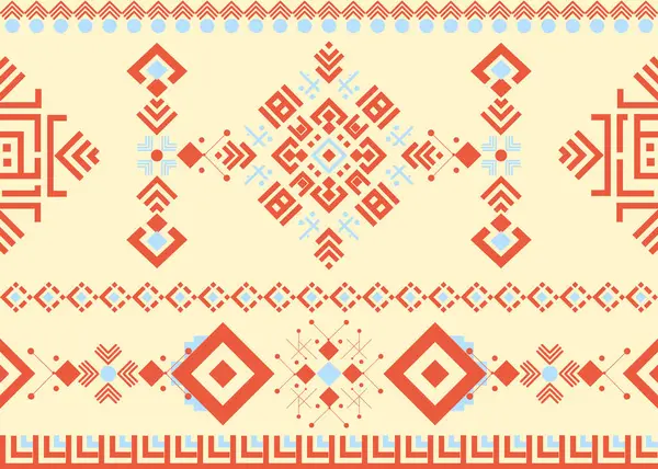 Yaz ayları, Yerli Amerikan kabile kumaşı ve fayansları, Vektör ve İllüstrasyon üzerinde geometrik bir etnik deseni vurgular.