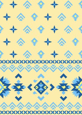 Yerli Amerikan kumaşı, batik ve duvar kağıdı, Vektör ve İllüstrasyon için yaz renkli kabile geometrik tasarımı
