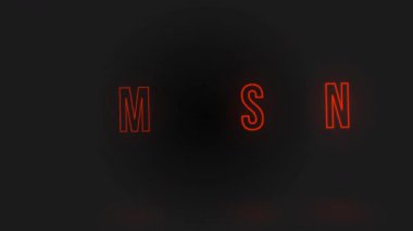 Titrek Metin Canlandırması Yakında gelen kelime kırmızı neon ve gradyan siyah arkaplan üzerinde gölge 