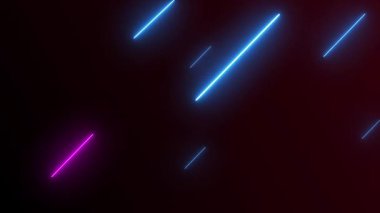 Parlak köşegen mavileri ve canlı mor ve kırmızı çizgilerin ekrandan geçişinin animasyon arkaplanı