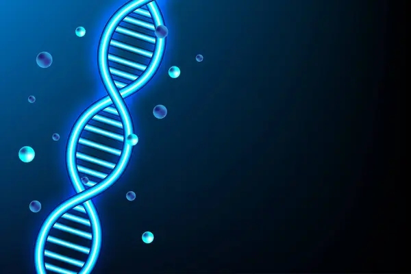 Molekül DNA Bilimsel ve teknolojik geçmiş, bilim ve tıp konsepti, Vektör illüstrasyonu