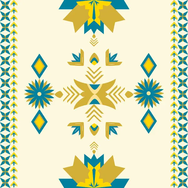 Geometrik kabile deseni, açık sarı bir zemin üzerinde kumaş, fayans ve halı, vektör illüstrasyonunu süsler.
