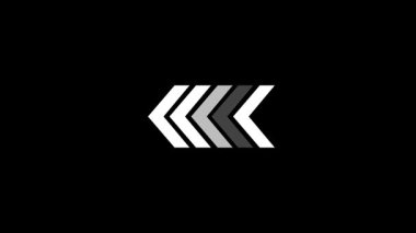 Kolay video bileşimi için siyah renk arkaplanı üzerinde tekrar tekrar sola kaydırılan beyaz ok çevriliyor