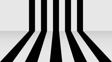 Cesur siyah-beyaz perspektif çizgilerine sahip minimalist soyut arkaplan modern geometrik uzay efekti, vektör illüstrasyonuName