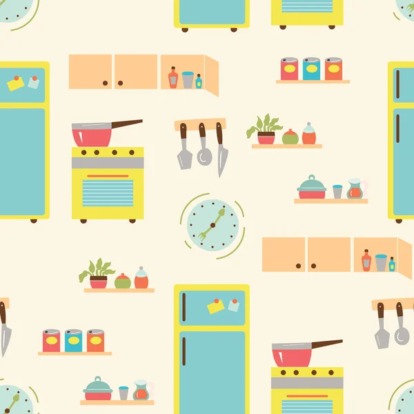Seamless Pattern Für Die Küche — Stockvektor
