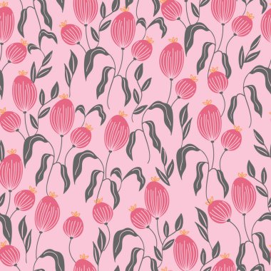 Çiçek Tomurcukları Vektör Kusursuz Desen