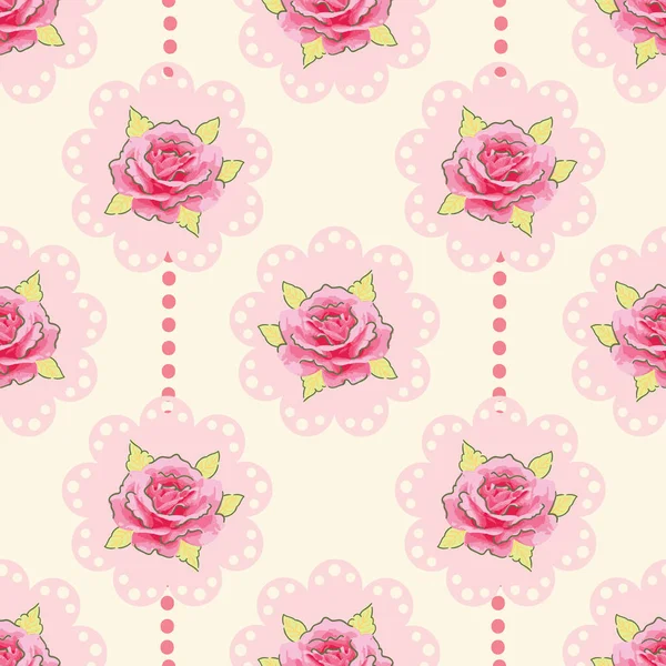 Romantische Rose Lace Vector Naadloos Patroon — Stockvector