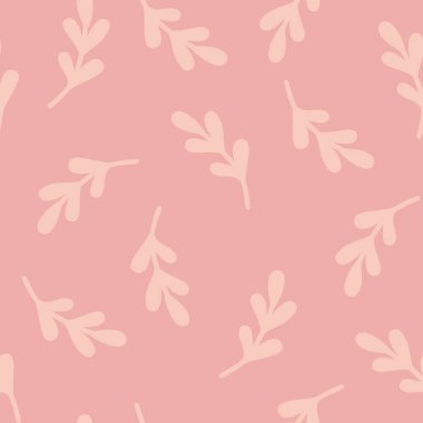Şirin Pembe Yapraklar Vektörsüz Desen