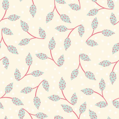 Şirin Yapraklar Vektörsüz desen