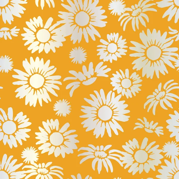 Sarı Vektör Kusursuz Desende Gölgeli Papatyalar