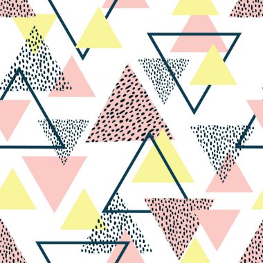 Soyut Üçgen Doku Vektörü Deseni Tasarımı