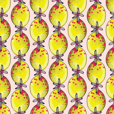 Limonlar Sıralı Vektör Desensiz Desen