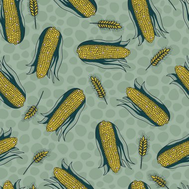 Mısır Hasatı Sezon Vektörü Kusursuz Desen