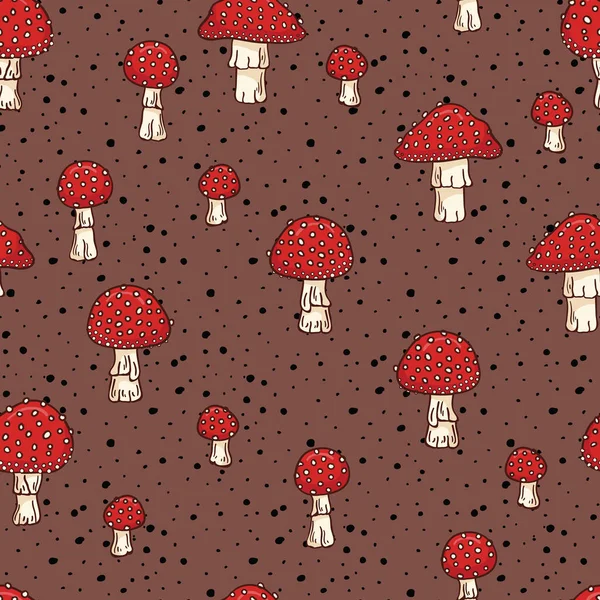 Sonbahar Mantar Vektörü Kusursuz Desen