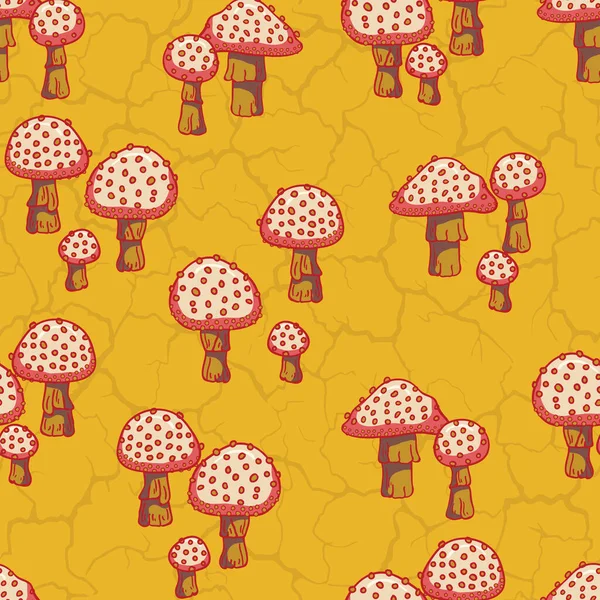 Mantarlar Beyaz Benekli Vektör Kusursuz Desen