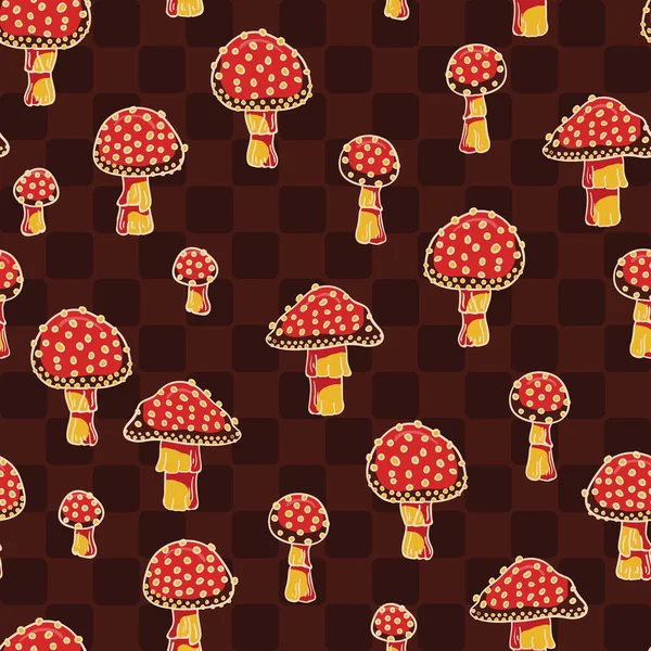 Kırmızı Mantar Vektörü Kusursuz Desen