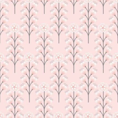 Etnik Çiçek Şubesi Vektörü Kusursuz Desen