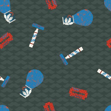 Traş Aletleri Vektörü Kusursuz Desen