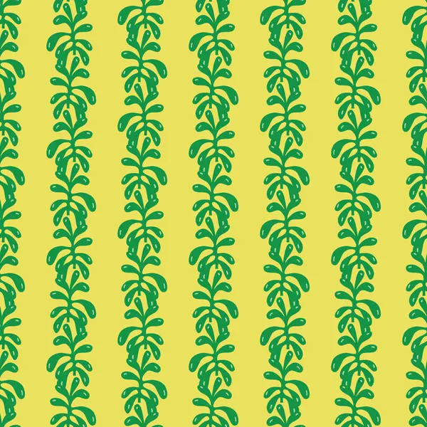 Sukkulente Jade Pflanze Streifen Vektor Nahtloses Muster — Stockvektor
