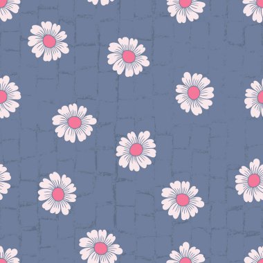 Şirin Polka Çiçekleri Vektörü Kusursuz Arkaplan Deseni