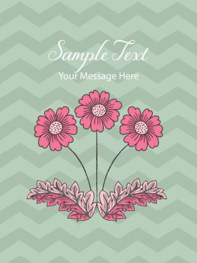 Klasik Çiçek Buket Vektör Kartı Arkaplanı