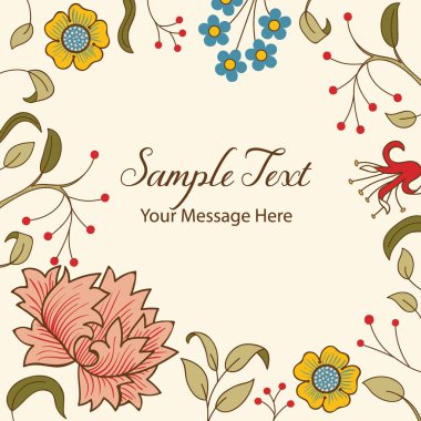 Klasik Botanik Vektör Çerçeve Arkaplanı